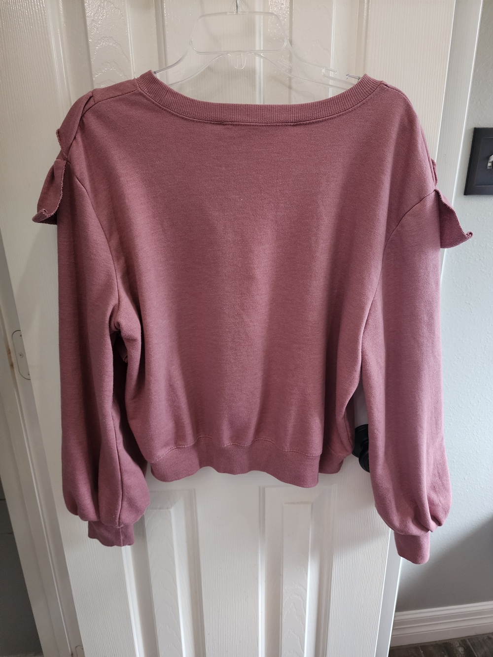 Vanilla Star Mauve Ruffle-Trim Scoop Neck Sweatshirt - Picture 4 of 6